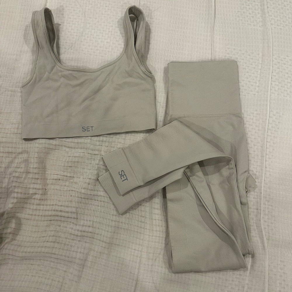 Setactive sculptflex legging and bra set in dune